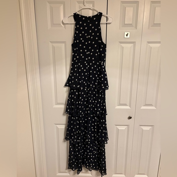 Tommy Hilfiger Navy with White Polka Dots Ruffle Maxi Dress - Picture 6 of 8